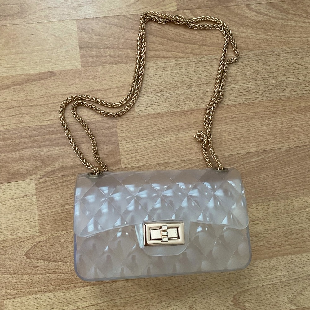 Transparent purse with a gold chain — Windsor